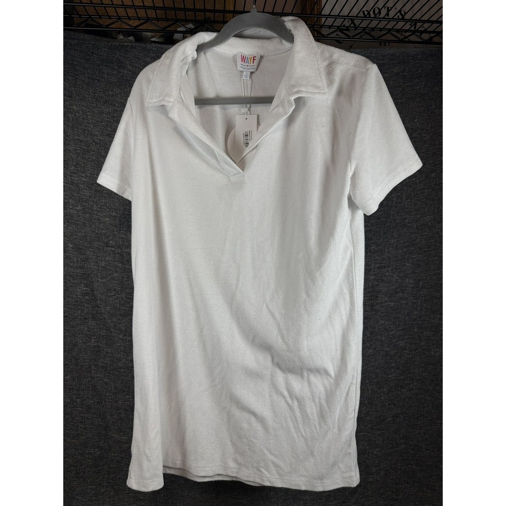 Wayf Bloomingdale's Terry Polo Shirt Beach Coverup Dress Womens Size S 10287BCH